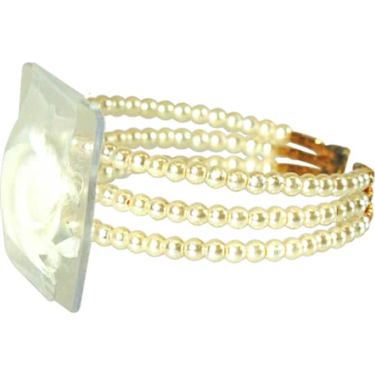 JAM Paper Ivory Pearl Elegance Flower Bracelet